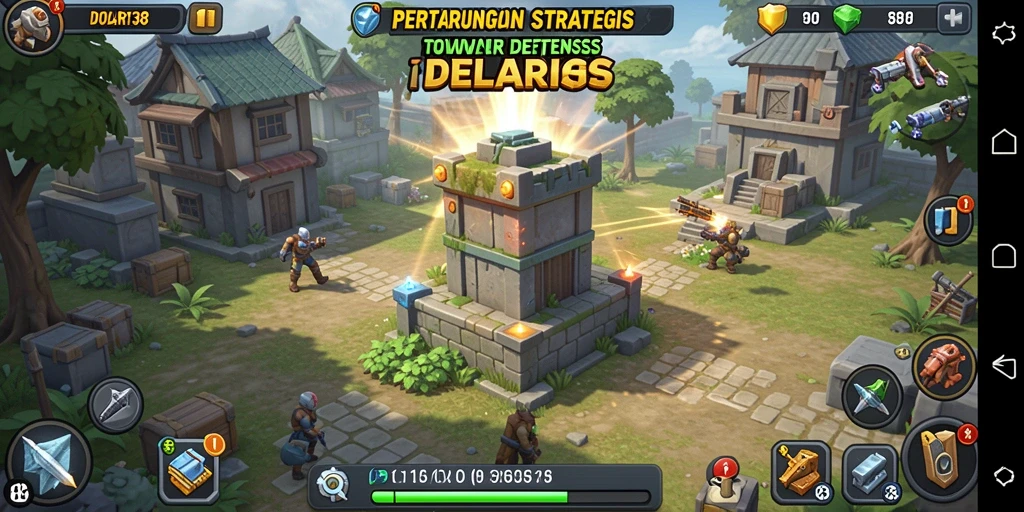 Tampilan gameplay DOLAR138 yang menantang di level Tower Defense.