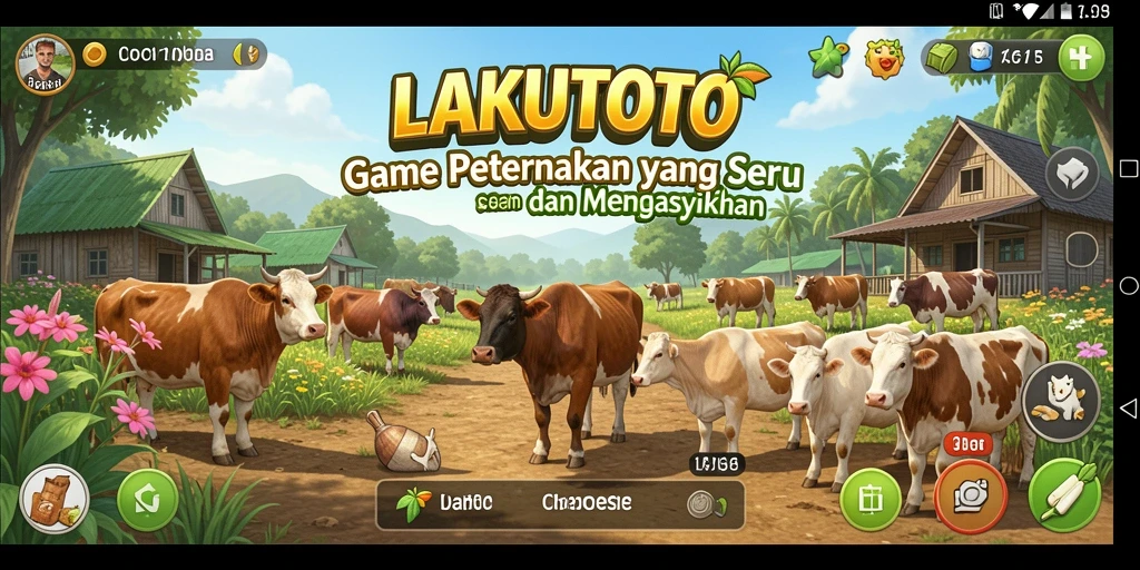 Tangkapan layar gameplay LAKUTOTO menampilkan proses pertanian yang menarik.