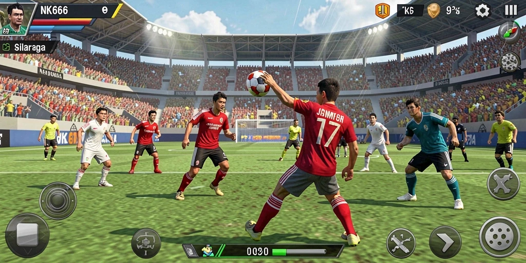 Tampilan gameplay NK666 yang penuh aksi dan tantangan olahraga.
