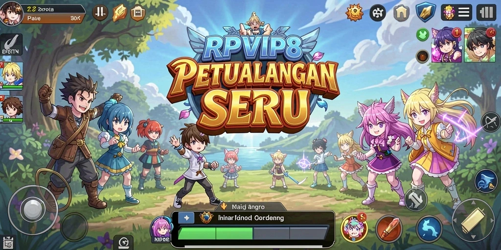 Screenshot gameplay RPVIP8 yang menampilkan aksi seru karakter Anime.