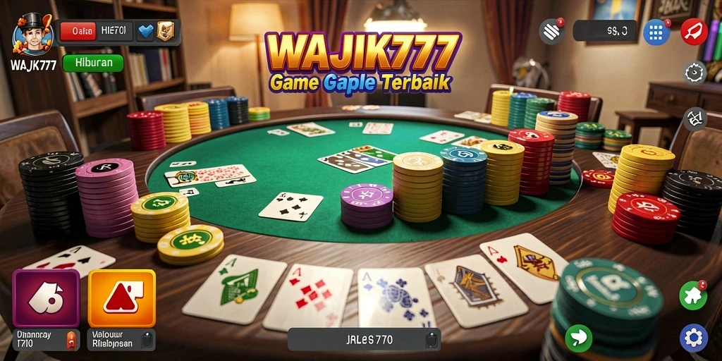 Tampilan gameplay seru permainan Gaple di WAJIK777.